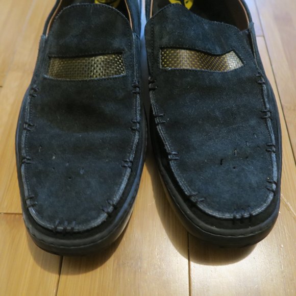 Michael Toschi Mach 8284 Mens Size 13 Driving Loafers Carbonlite CIS Black Suede - Picture 2 of 9